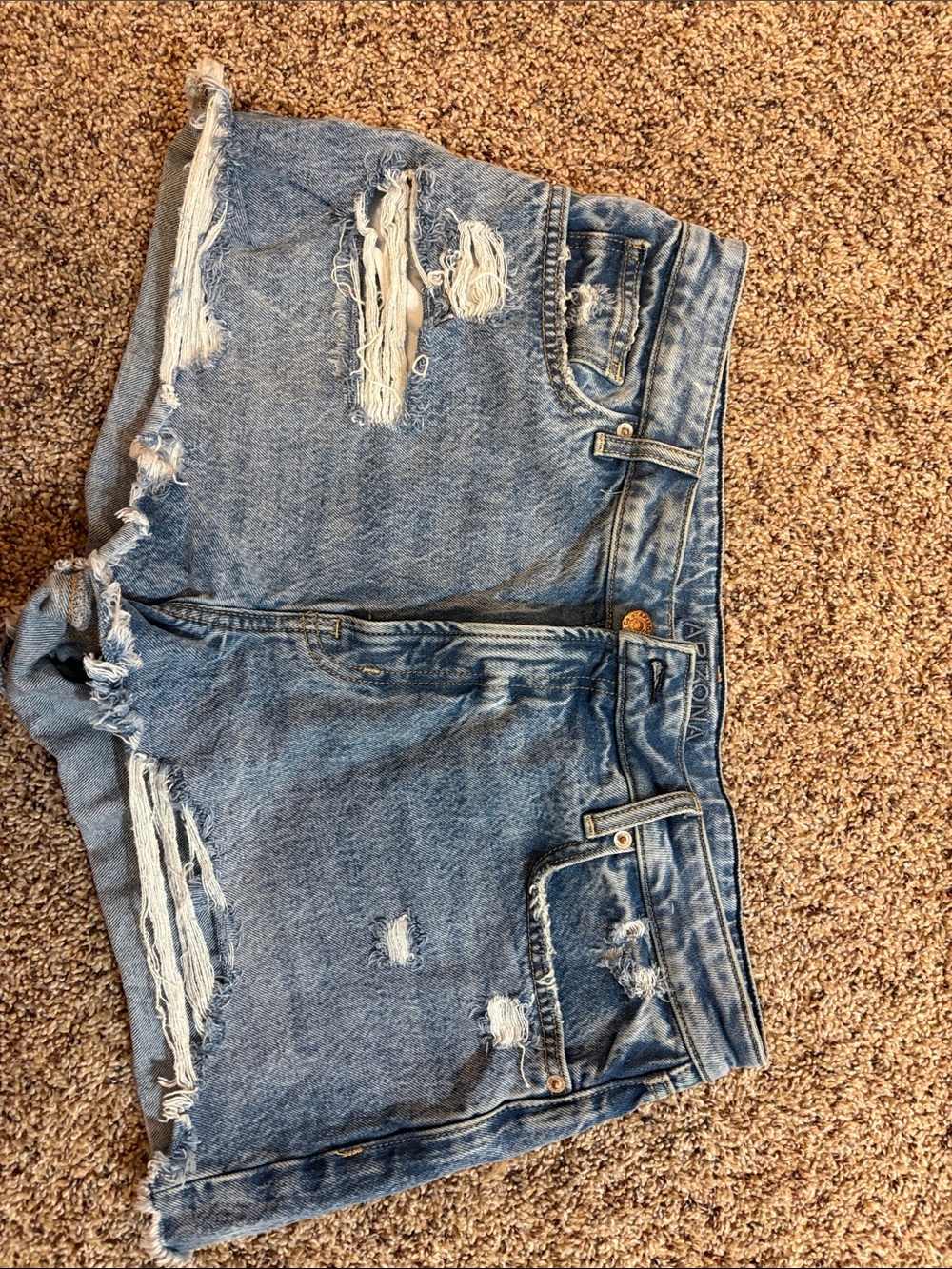 Arizona Jean Company Light Blue Distressed Denim Shorts